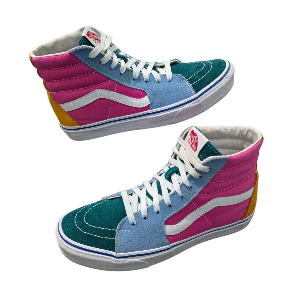 Vans Sk8 Hi Multi Color Suede Womens US Size 9 Mens US Size 7.5